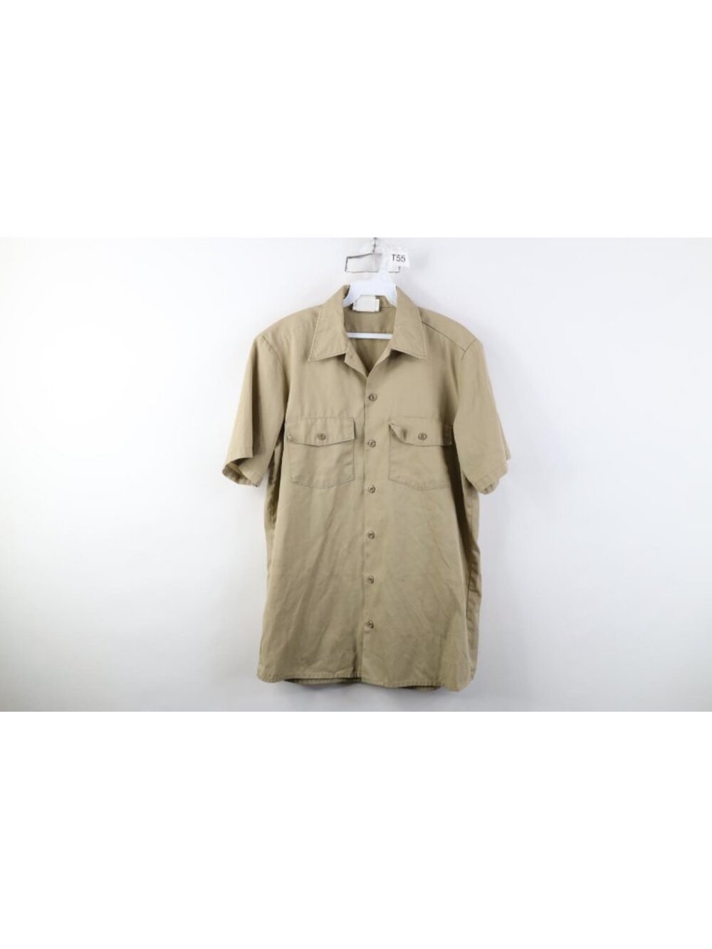 Vintage 90s Dickies Mens Medium Distressed Workwear Mechanic Button Shirt USA